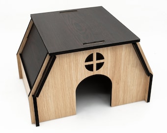 Wooden Hamster House | Hamster Furniture Furnishings, Cage Decoration, Small Pet House , Hamster Hideout , Small Animal Hideaway , Rat House