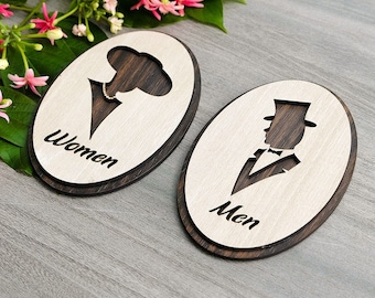 Male Female bathroom figures - set of 2| Men Toilet Door Sign, Women Toilet Door Sign, Unisex Bathroom Sign, Unisex Toilet Door Sign,WC Sign