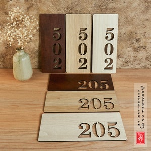 Modern  Number Door Sign Plaque , Numbers Address Signage , Door Number Wooden Sign. Hotel Signage. Company Signage. Room Number Plaque