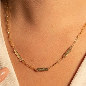 Personalized Name Necklace: Paperclip Chain, Sterling Silver Choker