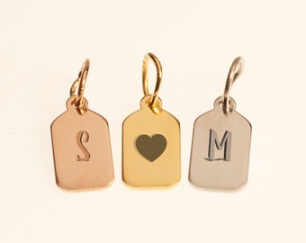 Tag Bar Nur Anhänger, 14k Gold Personalisierter Bar Charm Anhänger Kettenlos, Geschenk für Weihnachten 2023, Muttertagsgeschenk