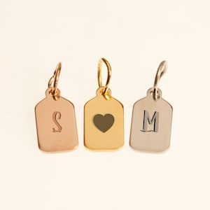 Tag Bar Only Pendant, 14k Gold Personalized Bar Charm Pendant Chainless, Gift For Christmas 2023, Christmas Gift