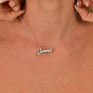 14k Solid Gold Personalized Name Necklace, Customize Handwriting Name Necklace Pendant, Bridesmaids Gift, Gift For Her, Christmas Gift