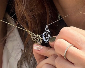 Personalized Two Butterfly Name Necklace, 14k Gold Wing Friendship Pendant, Graduation gift