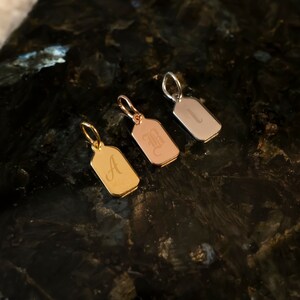 Tag Bar Only Pendant, 14k Gold Personalized Bar Charm Pendant Chainless ...