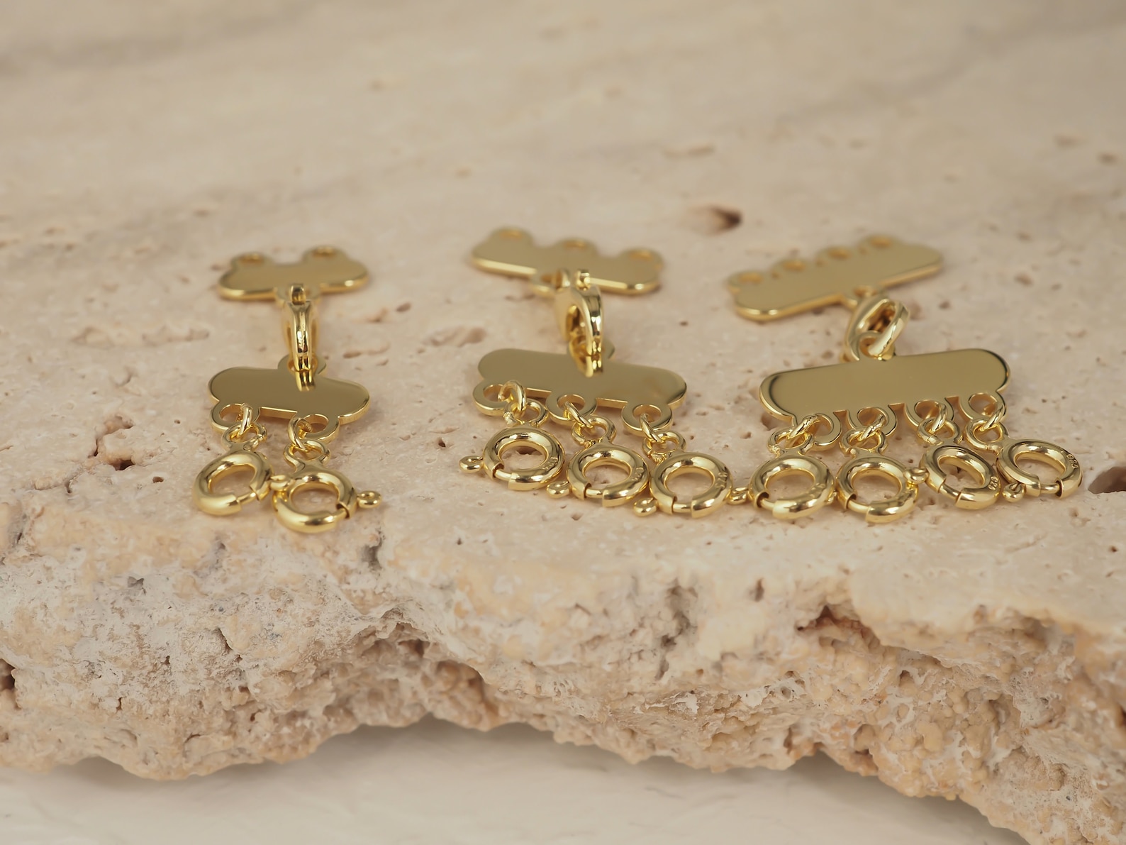 14k Solid Gold Multi Necklace Clasp Necklace Separator Etsy