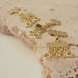 14k Solid Gold Layered Necklace, Necklace Separator, Multi Necklace Clasp, Detangler Layering Clasp, Mother's Day Gift