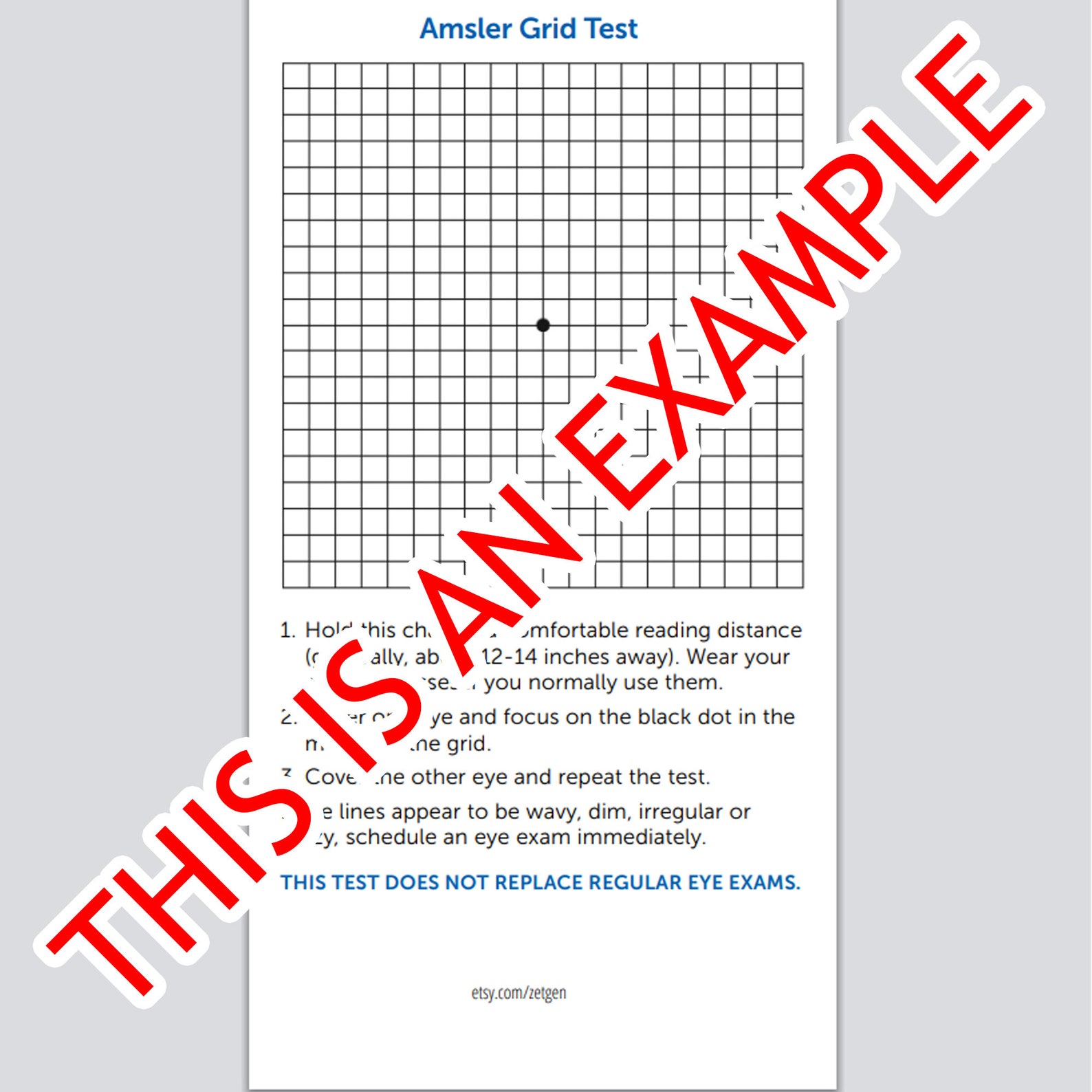 Amsler Grid Printable Chart Printable Amsler Grid PDF - Etsy Israel
