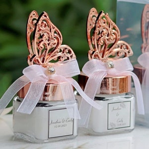 Luxury Wedding Favors, Elegant Butterfly Lid Candle Gifts, Unique High-Quality Thank You Favors for Guests, Candle Favors in Bulk