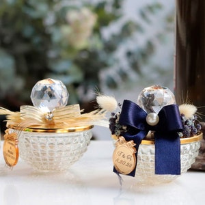 Personalized Candy Dish Favor | Party Favors for Guests | Crystal Glass Wedding Favors | Personalized Party Favor |  Candy Jar Favors