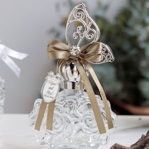 Personalized Baptism Holy Water Bottle - Christening Favors - Luxury Glass Gifts - Custom Cologne Keepsake