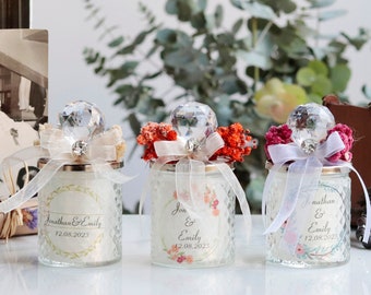 Luxury Candle Favor |  Wedding Gifts for Guests | Unique Favors | Handmade Candle Favors | Elegant Crystal Glass Candle | Rustic Favors