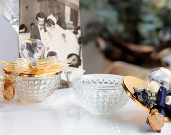 Personalized Glass Candy Dish Favor: Wedding Party Keepsake