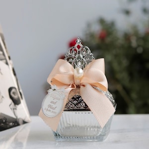 Boîte à bonbons personnalisée avec couvercle en argent | Faveurs de mariage pour invités | Bonbonnière en verre de luxe | Bonbonnière avec couvercle en métal et étiquette personnalisée
