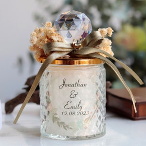 Personalized  Wedding Favor | Wedding Favor Candle   | Glass Candle in Clear Box | Crystal Handmade Candle | Thank You Favors for Guests