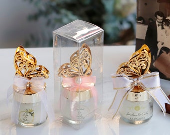 Butterfly Lid Wedding Candle Favor: Elegant Rustic Gifts