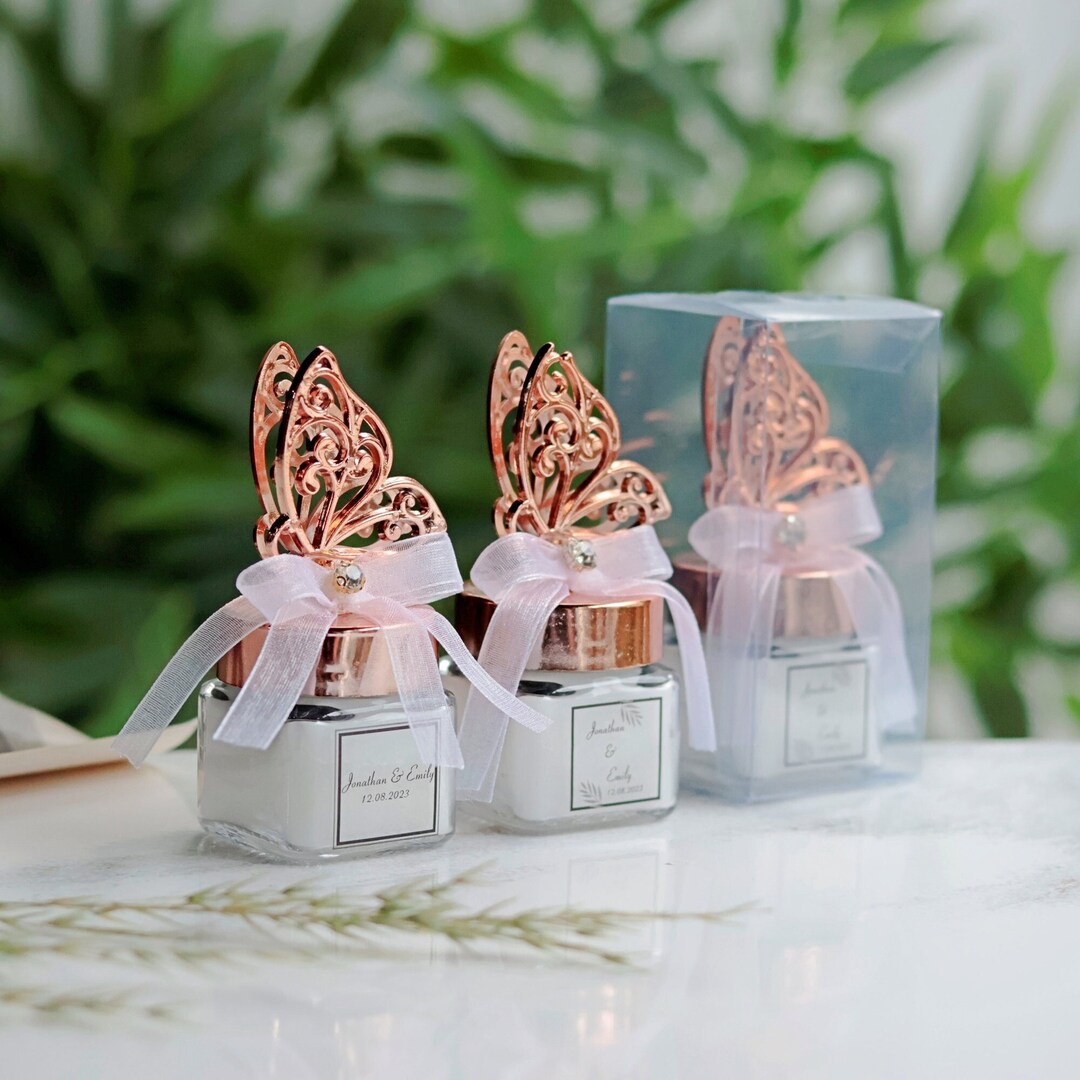Luxury Baby Shower Favors, Elegant Butterfly Lid Candles, Unique Candle