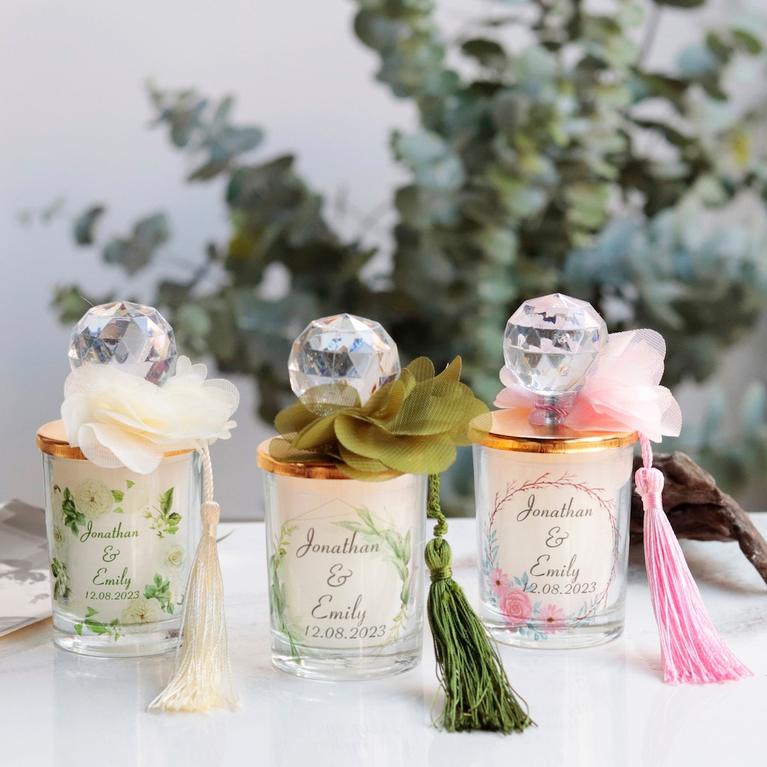 Personalized Candle Favors Bulk Favors for Guests Birthday Favors Baby