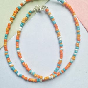 Seed Bead Necklace, Beaded Necklace, Seed Bead Jewelry,Random colorful seed bead necklacebirthday gift for friend