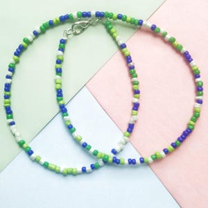 Bead Necklace,Small Beaded Necklace, Seed Bead Jewelry,Random colorful seed bead necklacebirthday gift for friend