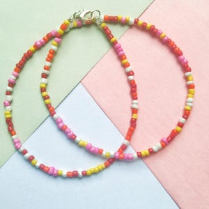 Seed Bead Necklace, Beaded Necklace, Seed Bead Jewelry,Random colorful seed bead necklacebirthday gift for friend