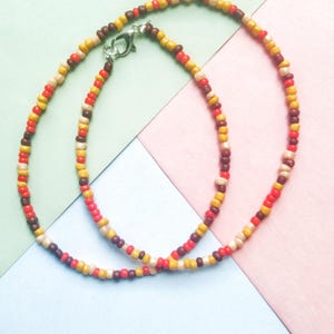 Seed Bead Necklace, Beaded Necklace, Seed Bead Jewelry,Random colorful seed bead necklacebirthday gift for friend