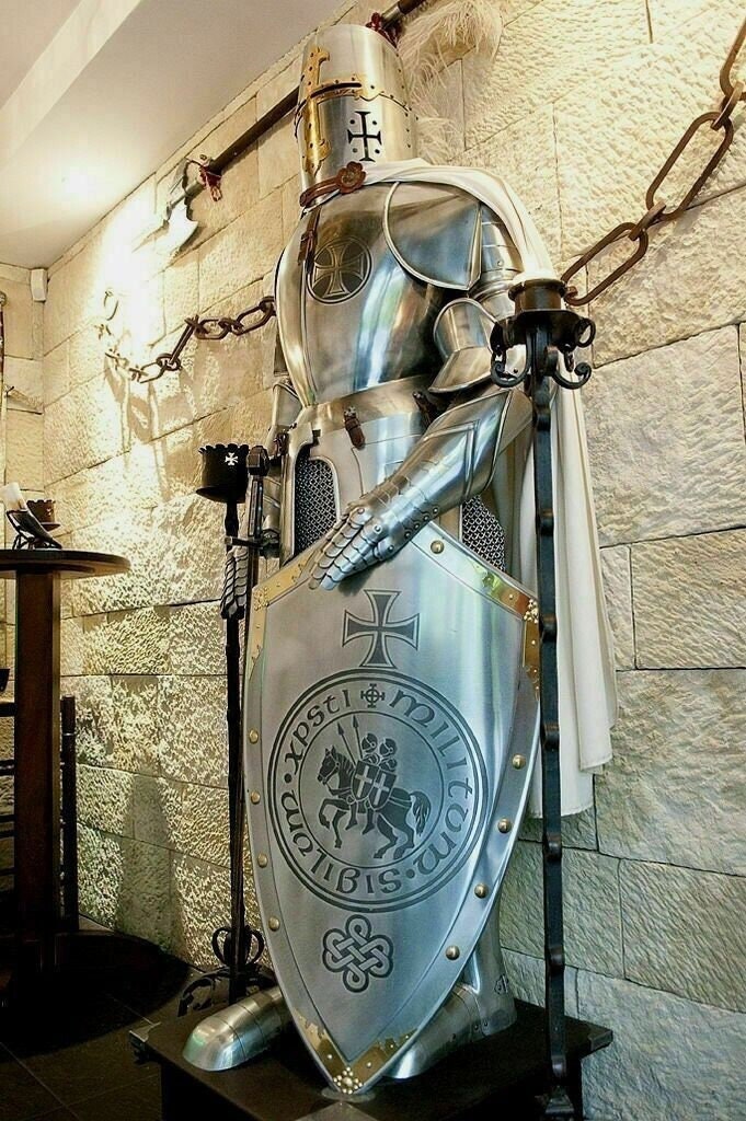 Médiévale Knight Laiton Wearable Suit De Armure Crusader Combat Complète  Corps