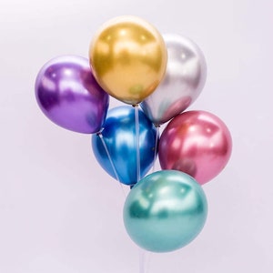 10 Chrome Balloons 5" 10" 12" Metallic Pearl Latex Birthday Wedding Baby Shower Air Shiny Balloons Party Decoration