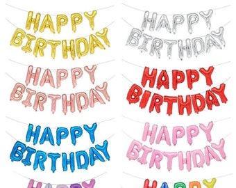 Large 16" Self-Inflating HAPPY BIRTHDAY Balloons Letter Banner Bunting Party Decoration UK