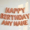 Personalize Custom HAPPY BIRTHDAY Balloons Gold Letter Banner Bunting Party Decoration Balloons Foil Self-Inflating