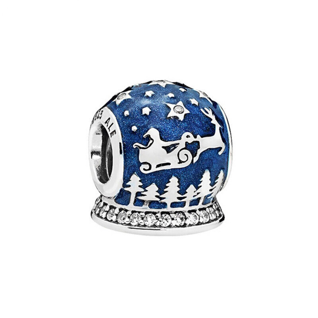Pandora Pandora Christmas Silver Enamel Night Bead Authentic Etsy