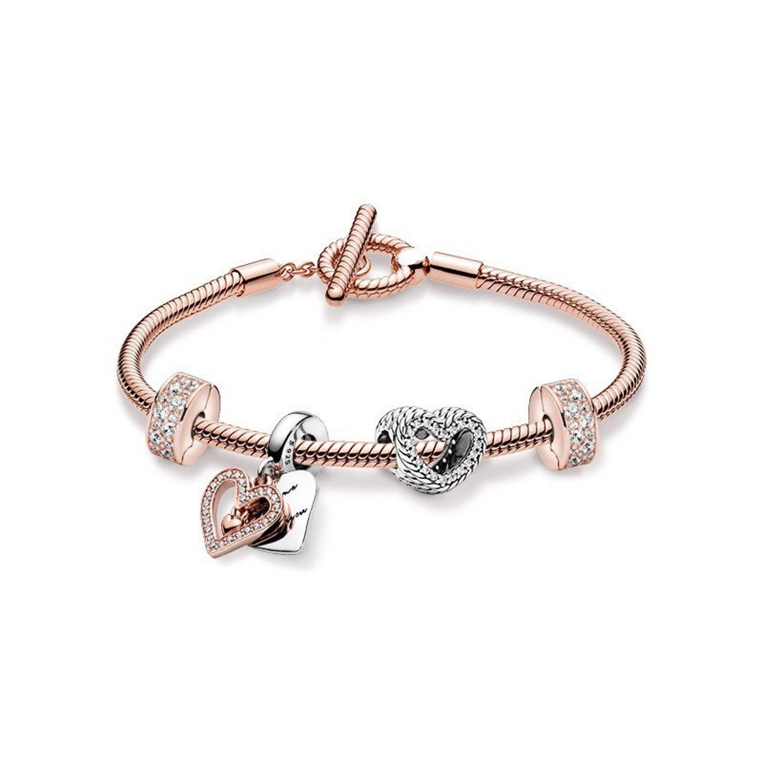 Pandora New Genuine Rose Gold Bracelet 18 Cm Pandora T Bar Etsy