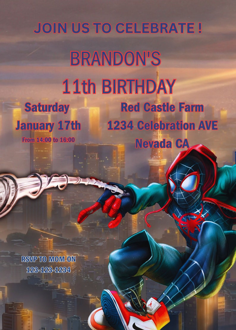 Spider Man Invitation Template Editable Printable Template Etsy Spider Man Invitation Template Editable Printable Template Etsy