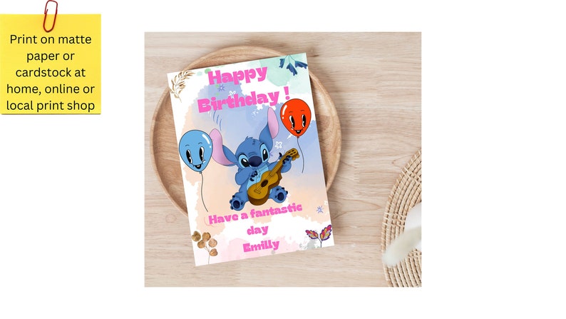 Lilo and Stitch Happy Birthday Card Editable Children Card - Etsy
