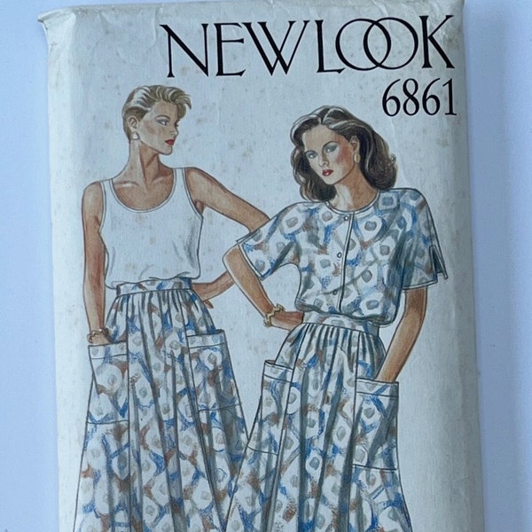 Vintage 80s skirt and top pattern by New Look.