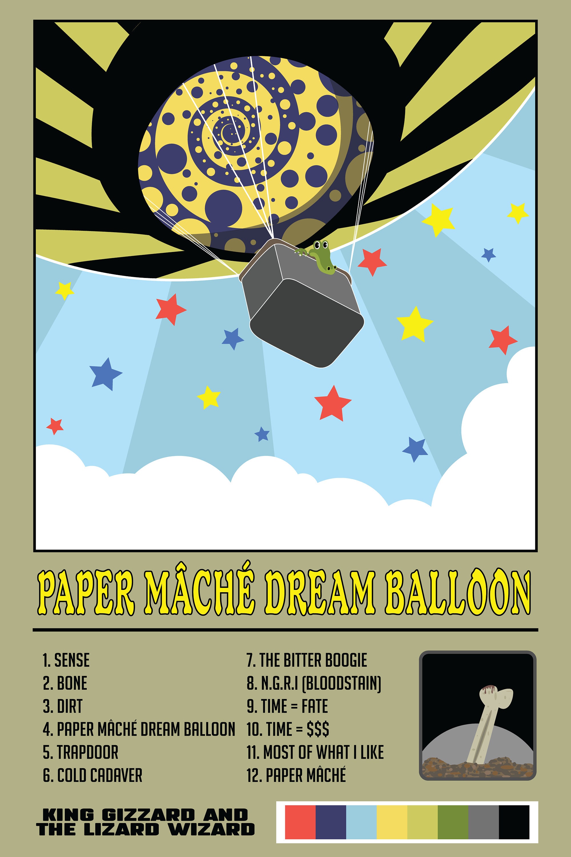 King Gizzard Poster minimalist Paper Mache Dream Balloon 12x18 Etsy