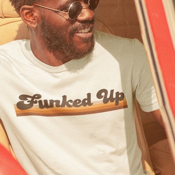 Funked Up Shirt, 70s Party Shirt, 70s Clothing, 70s Fashion, Disco Party Tee, Men's Disco Tee, Retro Tshirt, Vintage Tee, Men's 70s Shirt