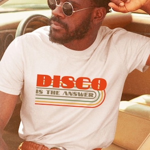 Disco Party Tee, Disco Daddy Shirt, 70s Party Shirt, 70s Clothing, 70s Fashion, Disco Groom Shirt, Mens Disco Tee, Retro Tshirt, Vintage Tee