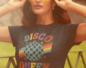 Disco Queen Shirt, 70s Party Shirt, 70s Clothing, 70s Fashion, Disco Party Tee, Disco Bride Shirt, Women Disco Tee, Retro Shirt, Vintage Tee