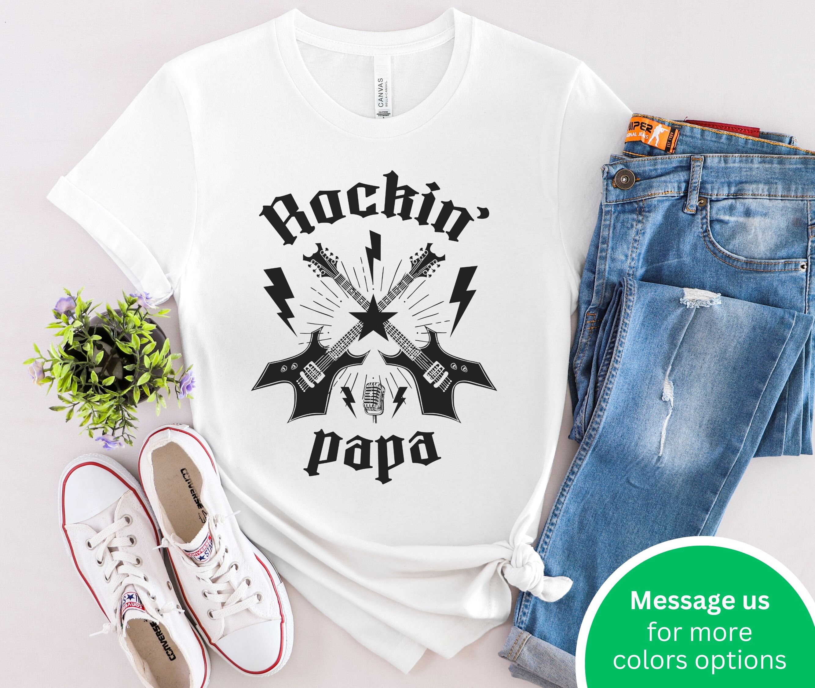 Mens Men's Rockin the Papa Life T-Shirt Best Gift Grandfather Day