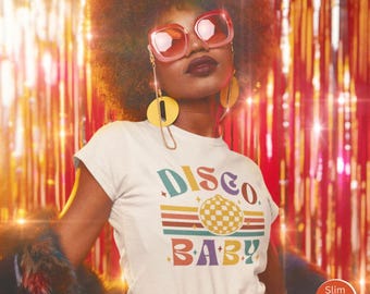 Disco Baby Shirt, 70s Party Shirt, 70s Clothing, 70s Fashion, Disco Party Tee, Disco Bride Shirt, Women Disco Tee, Retro Tshirt, Vintage Tee