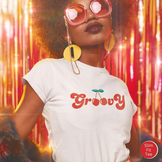 Groovy Shirt, Cherry Graphic Tee, Retro Cherry Shirt, Groovy Babe Tee, Vintage Cherry Shirt, 70s Shirt, Retro Groovy Mama Shirt, Stay Groovy