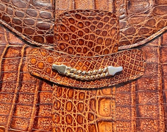 Vintage Berma Paris crocodile handbag - genuine 60’s design- autumn fashionista