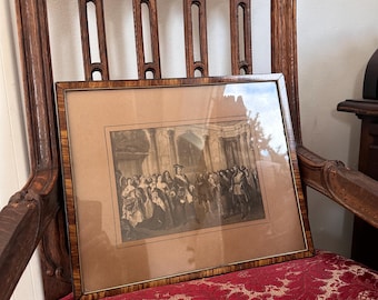 19th Century Engraving Print – Tsar Peter The Court Scene, Bakalowicz After
