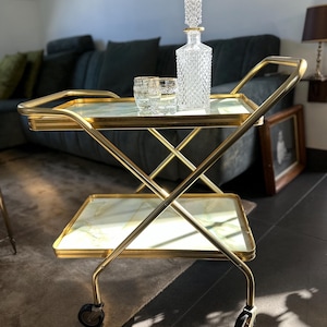 Mid-Century Vintage Bar Cart - Cocktail or Tea Trolley - Foldable