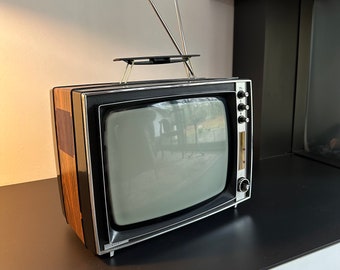 Vintage portable 1969 tv - Philips (Aristona)  for hobbyist or decoration - with original technical scheme