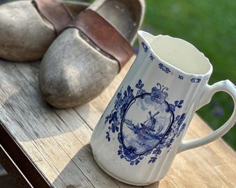 Vintage Floral Delft Blue Pitcher, Handpainted Dutch Decor - Etsy