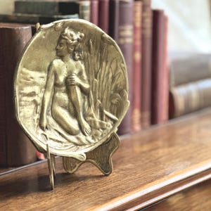 Art Nouveau Bronze Pocket Emptier | French Vide Poche, Female Figure Tray