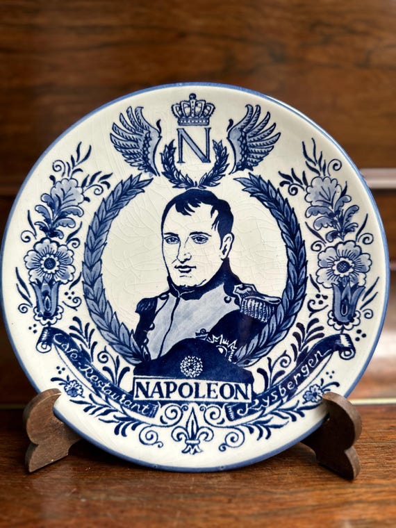 Napoleon Porcelain Plate - Delfts Blue - Wall Decoration - Leader