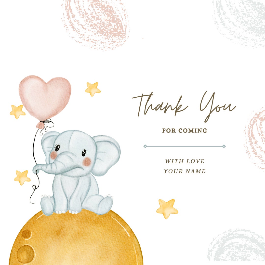 Editable Birthday 'thank You' for Kids Postcard Size - Etsy